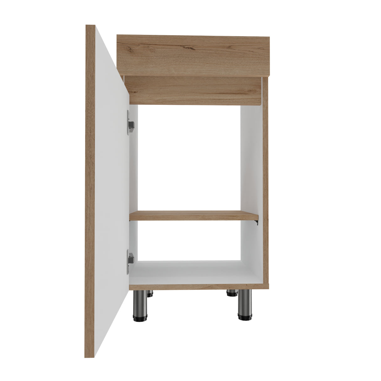 Mueble para Lavamanos Liam Duna y Blanco 40x76cm Individual sin Lavamanos con Un Cajón y Una Puerta - MUEBLES PARA LAVAMANOS | Bylmo