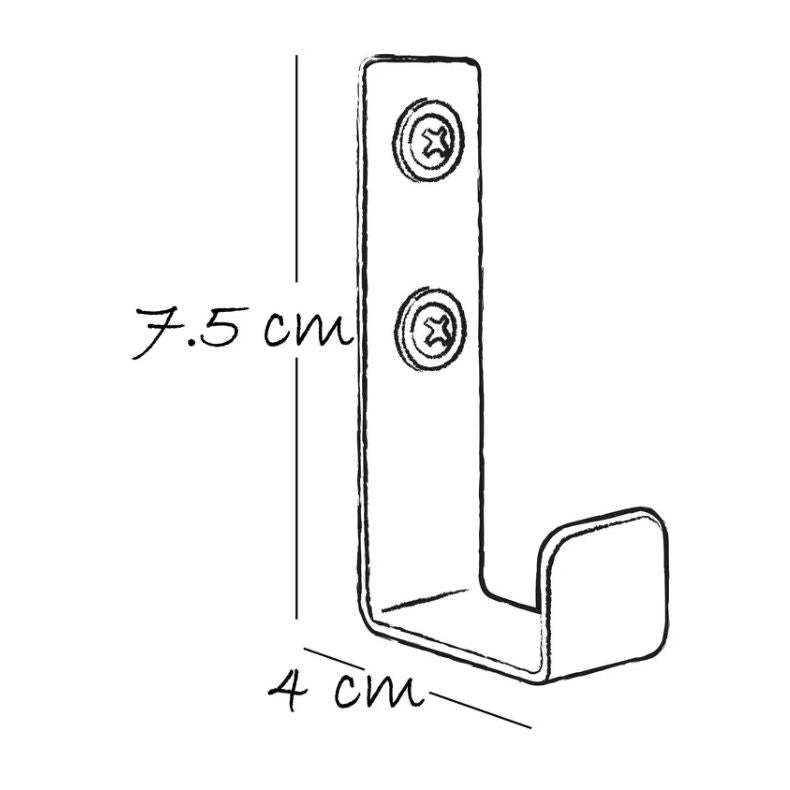 Perchero Gris 2x7.5cm de Pared con Un Gancho - PERCHEROS | Bylmo