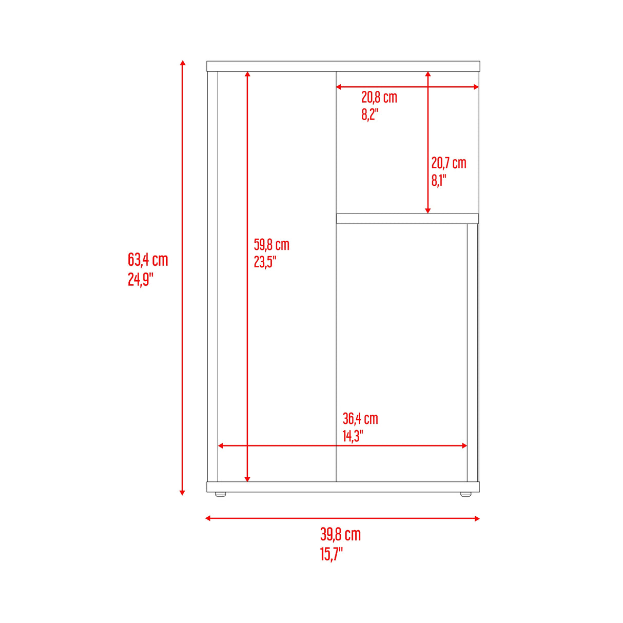 Mesa Auxiliar Everett Blanco 39.8x63.4cm Rectangular con un Compartimiento - MESAS AUXILIARES | Bylmo