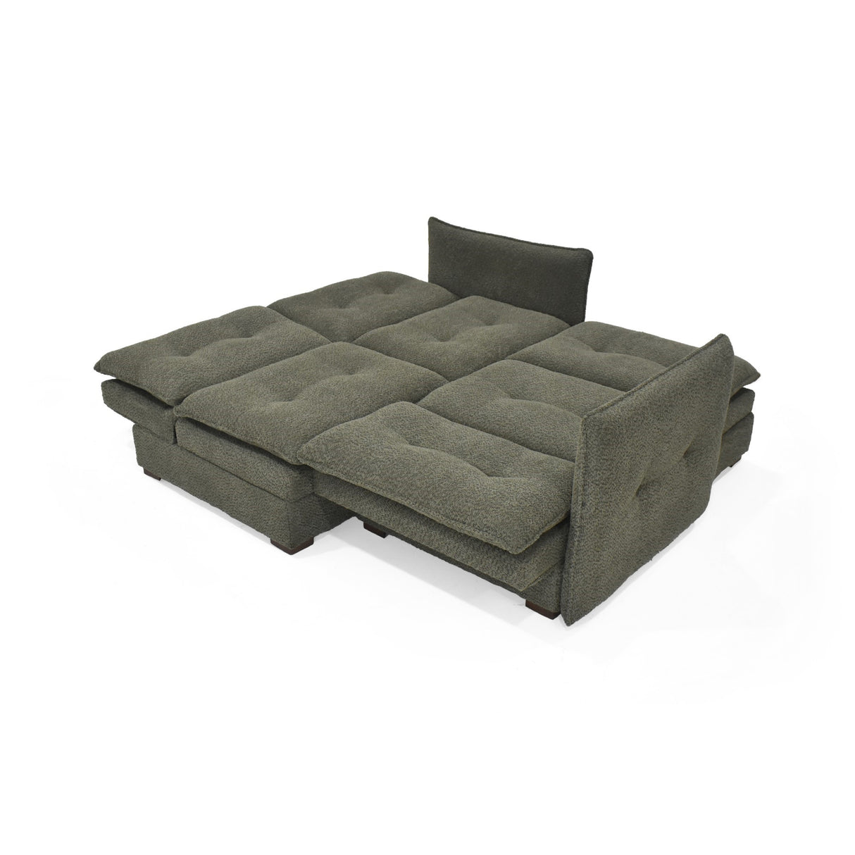 Sofá en L Napoles Verde 166x80cm de Tres Puestos Reclinable con Almacenamiento Lado Derecho y con Apoya Brazos - SOFAS Y POLTRONAS | Bylmo