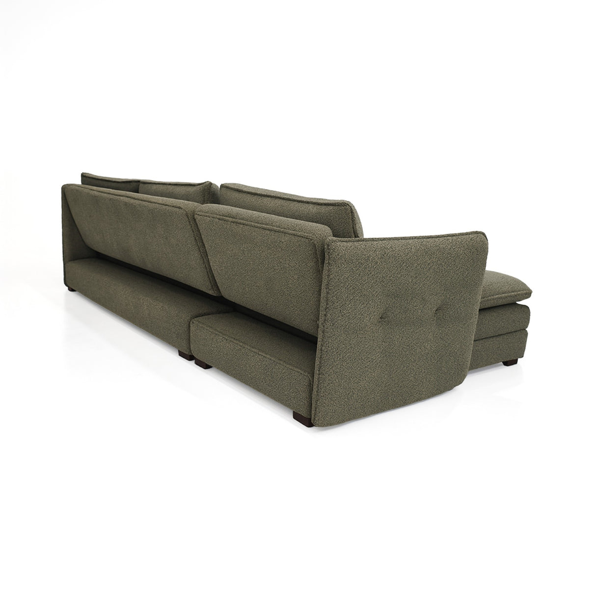 Sofá en L Napoles Verde 166x80cm de Tres Puestos Reclinable con Almacenamiento Lado Derecho y con Apoya Brazos - SOFAS Y POLTRONAS | Bylmo