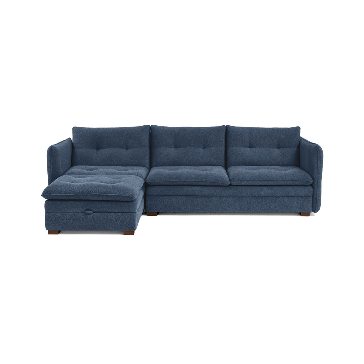 Sofá en L Napoles Indigo 166x80cm de Tres Puestos Reclinable con Almacenamiento Lado Derecho y con Apoya Brazos - SOFAS Y POLTRONAS | Bylmo