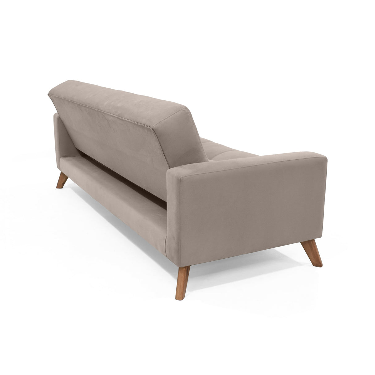 Sala Sahara Taupe y Rosa 206x82cm con Sofá Cama Reclinable Apoya Brazos Poltrona Misaki y Mesa de Centro Drop - SOFAS Y POLTRONAS | Bylmo