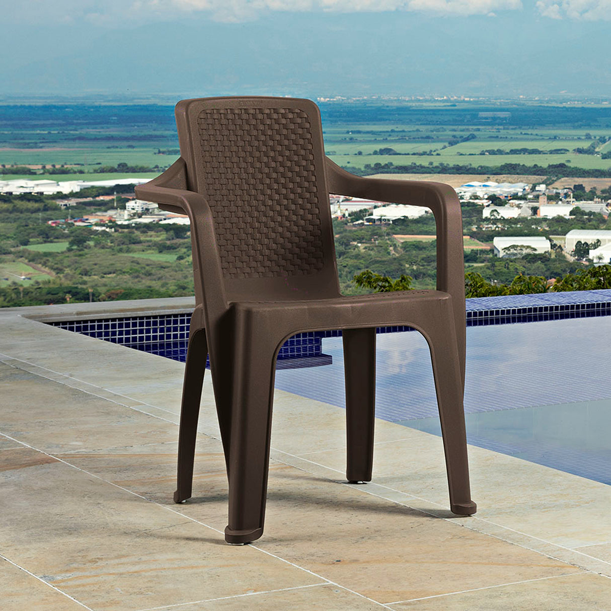 Silla Rimax Eterna Wengue 57x80.6cm con Espaldor y con Apoya Brazos - SILLAS Y BUTACOS | Bylmo