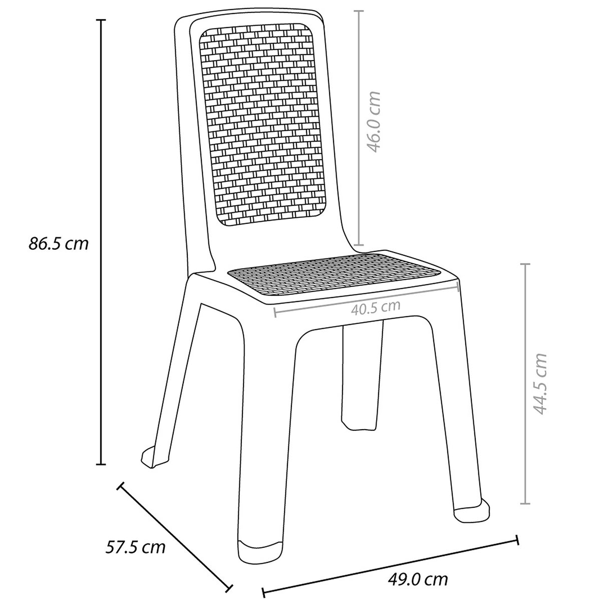 Silla Rimax Eterna Negro 49x86.5cm con Espaldor y sin Apoya Brazos - SILLAS Y BUTACOS | Bylmo