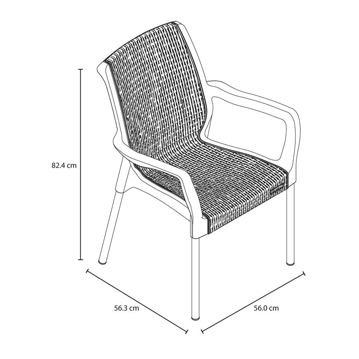 Silla Shia Negro 56.3x82.4cm con Espaldar y con Apoya Brazos - SILLAS Y BUTACOS | Bylmo