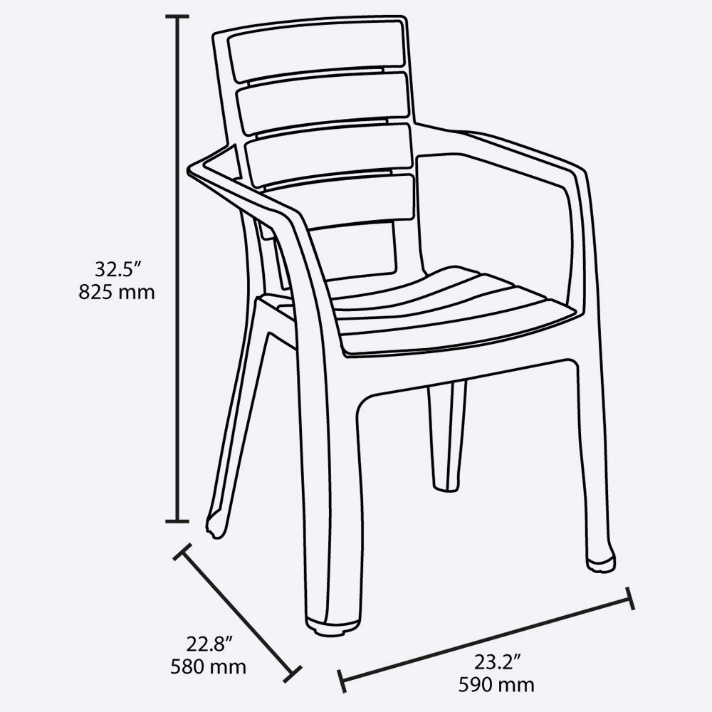 Silla Barú Wengue 58x82.5cm con Espaldar y con Apoya Brazos - SILLAS Y BUTACOS | Bylmo
