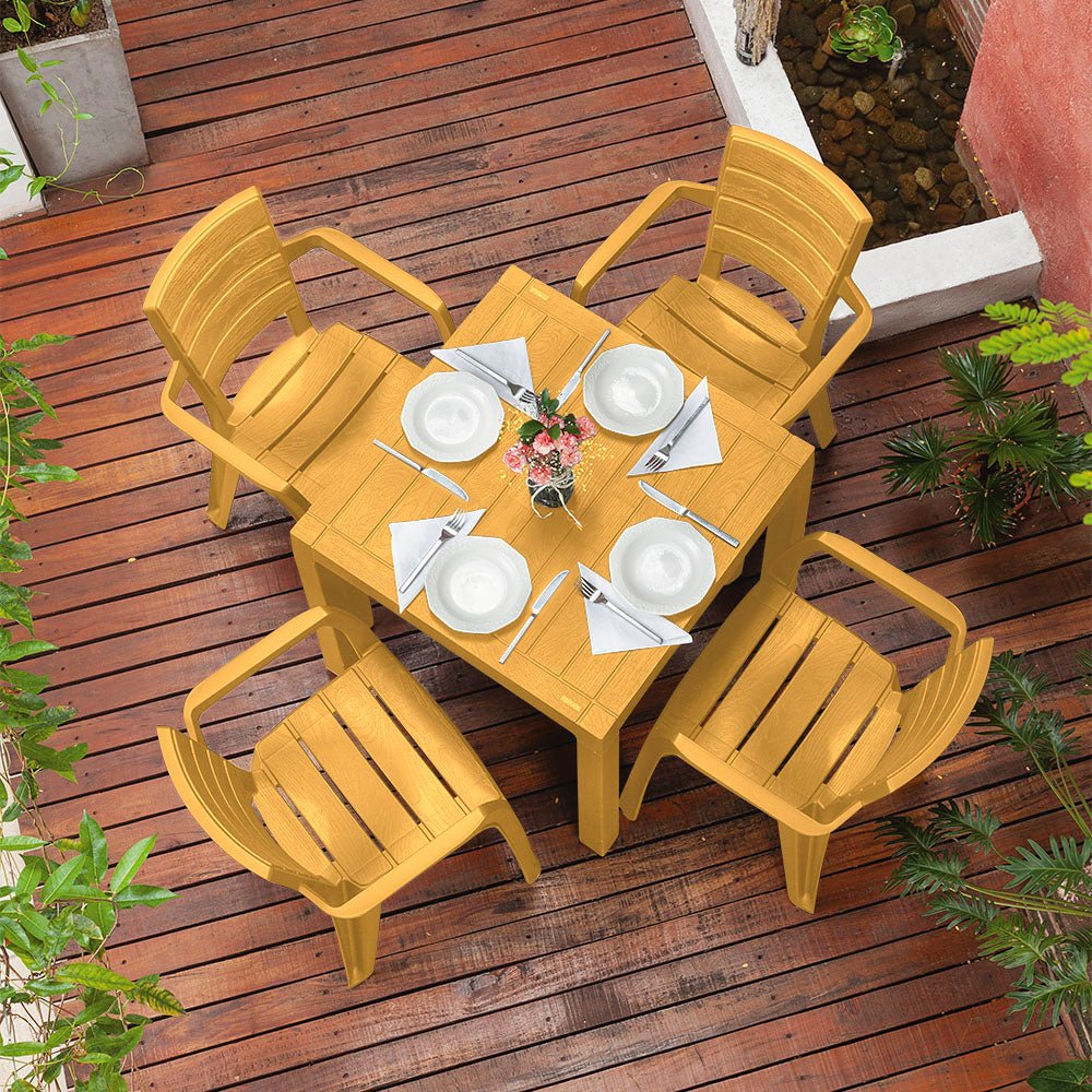 Mesa Auxiliar Rimax Barú Trendy Amarillo 75.3x73.5cm Cuadrado - MESAS AUXILIARES | Bylmo