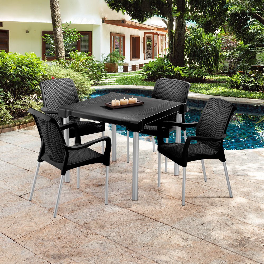 Mesa Auxiliar Rimax Shia Negro 85.6x72.5cm Cuadrado - MESAS AUXILIARES | Bylmo