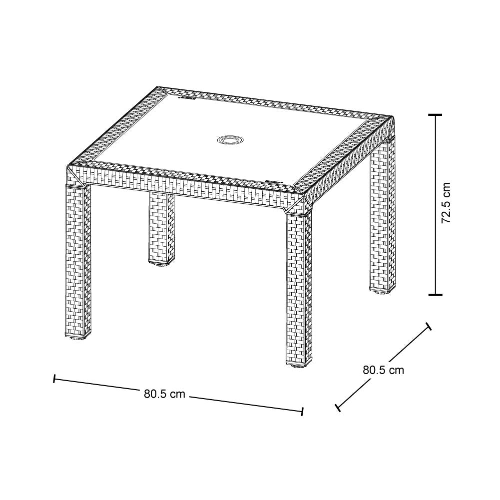Mesa Auxiliar Rimax Eterna Wengue 80.5x72.5cm Cuadrado - MESAS AUXILIARES | Bylmo