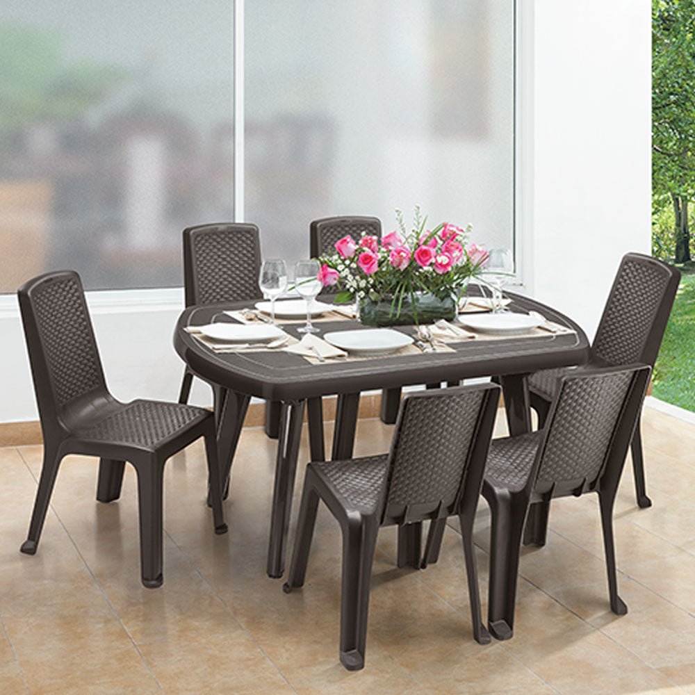 Mesa Auxiliar Rimax Lotus Wengue 139.8x71.4cm Ovalado - MESAS AUXILIARES | Bylmo