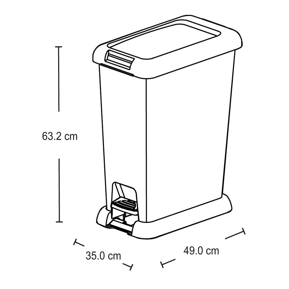 Basurero Rimax Blanco 46.5x58.5cm de 35 Litros para Aprovechables con Tapa De Pedal - BASUREROS Y PAPELERAS | Bylmo