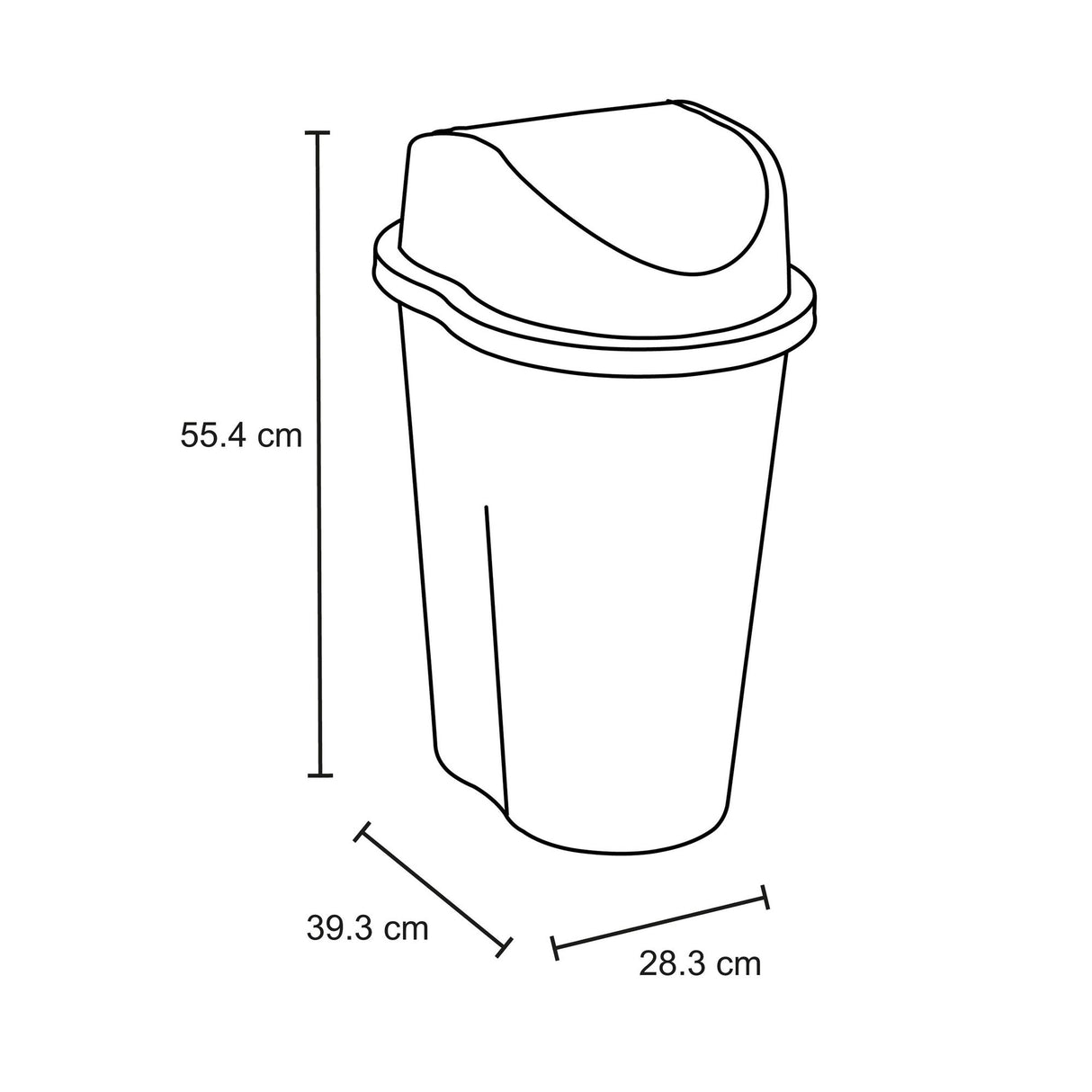 Papelera Rimax Style Blanco 39.3x55.4cm de 25 Litros para Aprovechables con Tapa Basculante - BASUREROS Y PAPELERAS | Bylmo