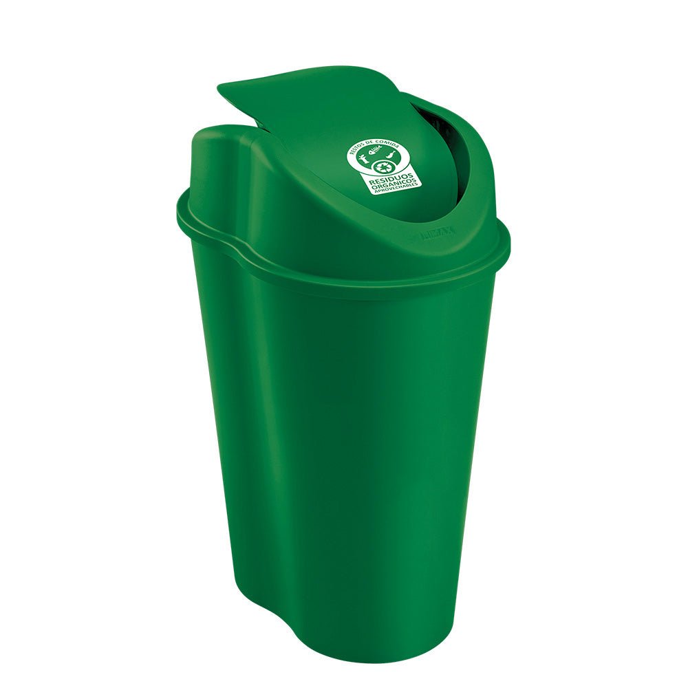 Papelera Rimax Style Verde 39.3x55.4cm de 25 Litros para Organicos con Tapa Basculante - BASUREROS Y PAPELERAS | Bylmo