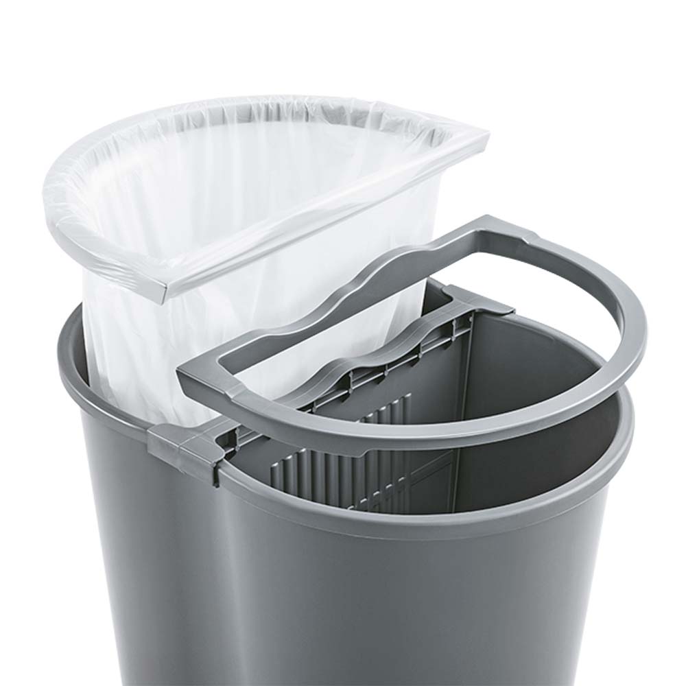 Basurero Rimax Gris 49x63.2cm de 50 Litros para Multiusos con Tapa Boton - BASUREROS Y PAPELERAS | Bylmo