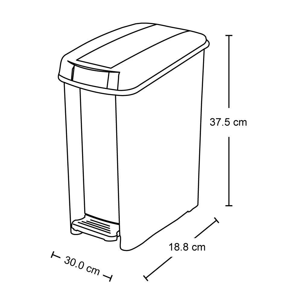 Basurero Rimax Taupe 30x37.5cm de 10 Litros para Multiusos con Tapa De Pedal - BASUREROS Y PAPELERAS | Bylmo