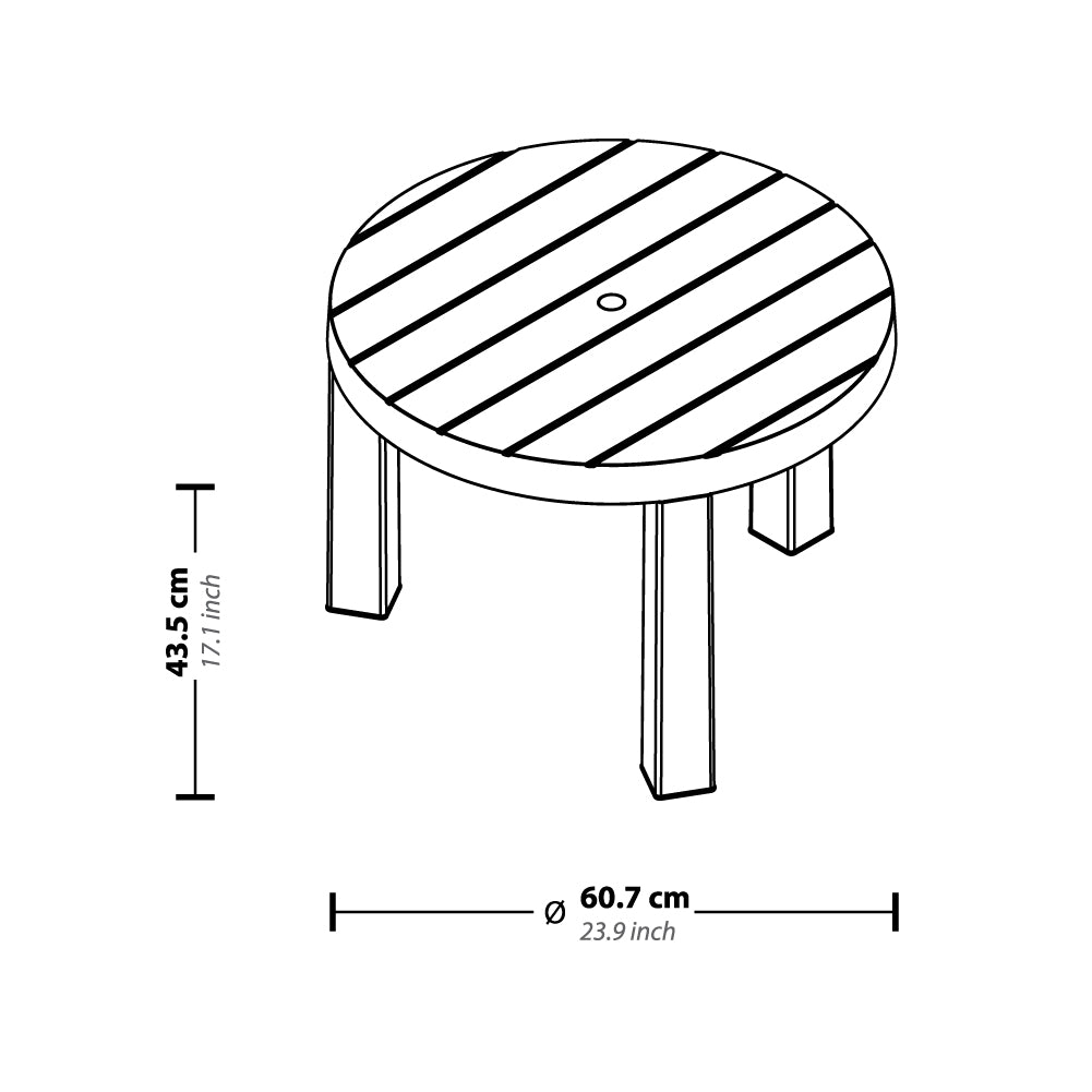 Mesa de Centro Rimax Barú Taupe 60.7x43.5cm Circular - MESAS DE CENTRO | Bylmo