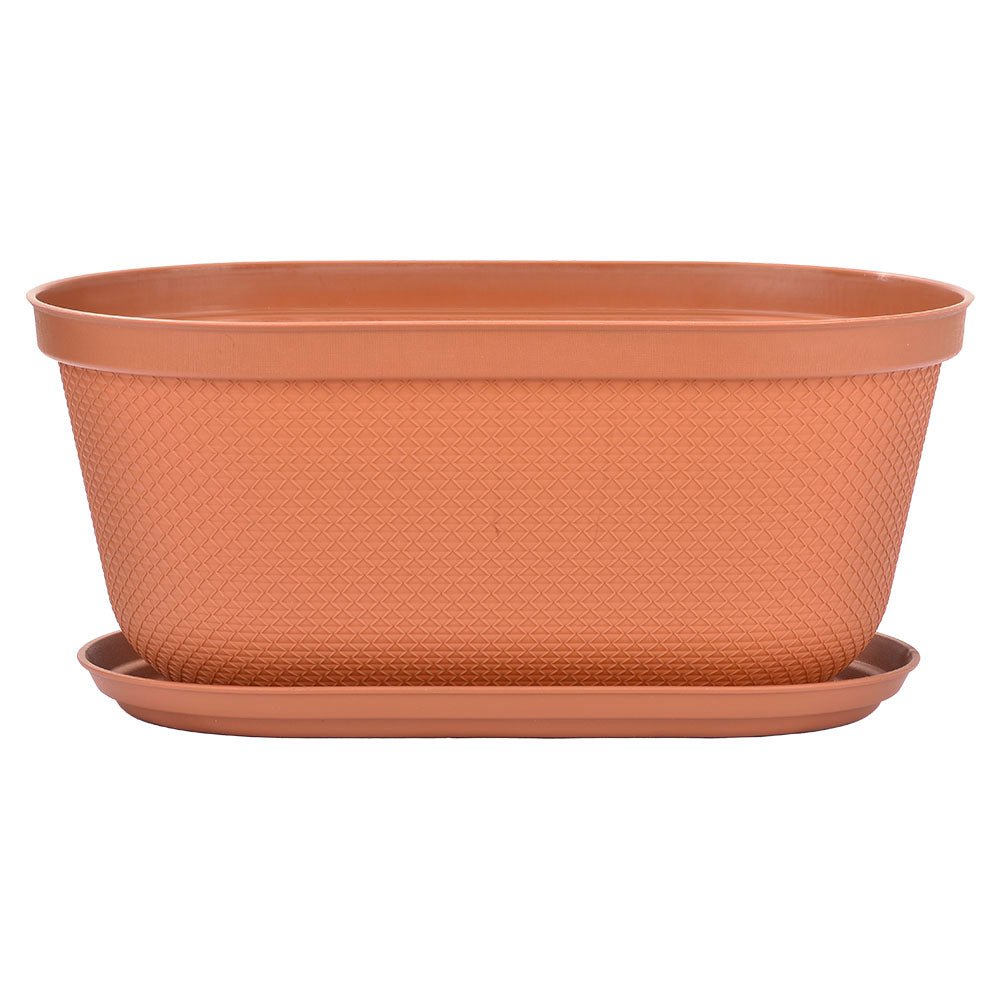 Matera de Mesa Rimax Rafia Terracota 40.5x18.1cm Ovalado con Orificio de Drenaje - MATERAS DE MESA | Bylmo