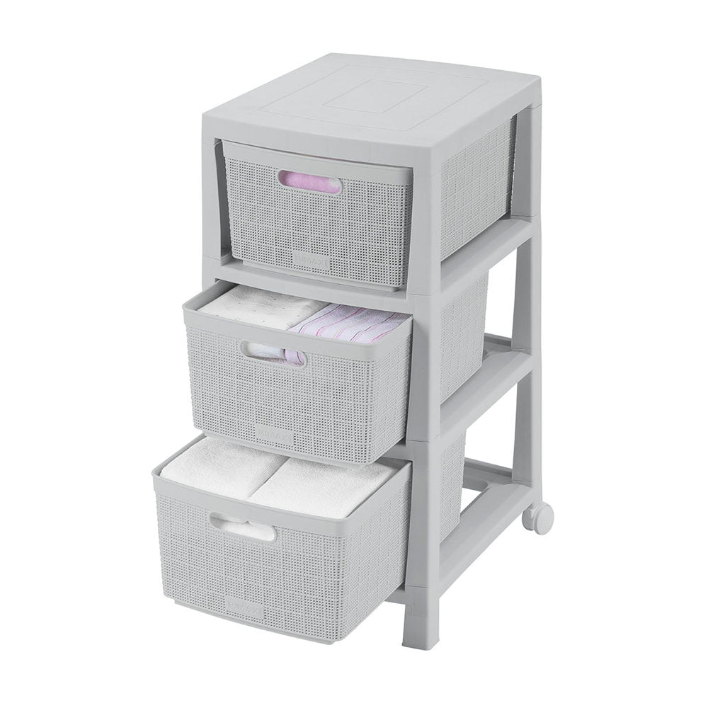 Cajonera Rimax Fique Gris Hielo 39.4x66.7cm de Tres Hileras con Tres Cajones - CAJONERAS Y COMODAS | Bylmo