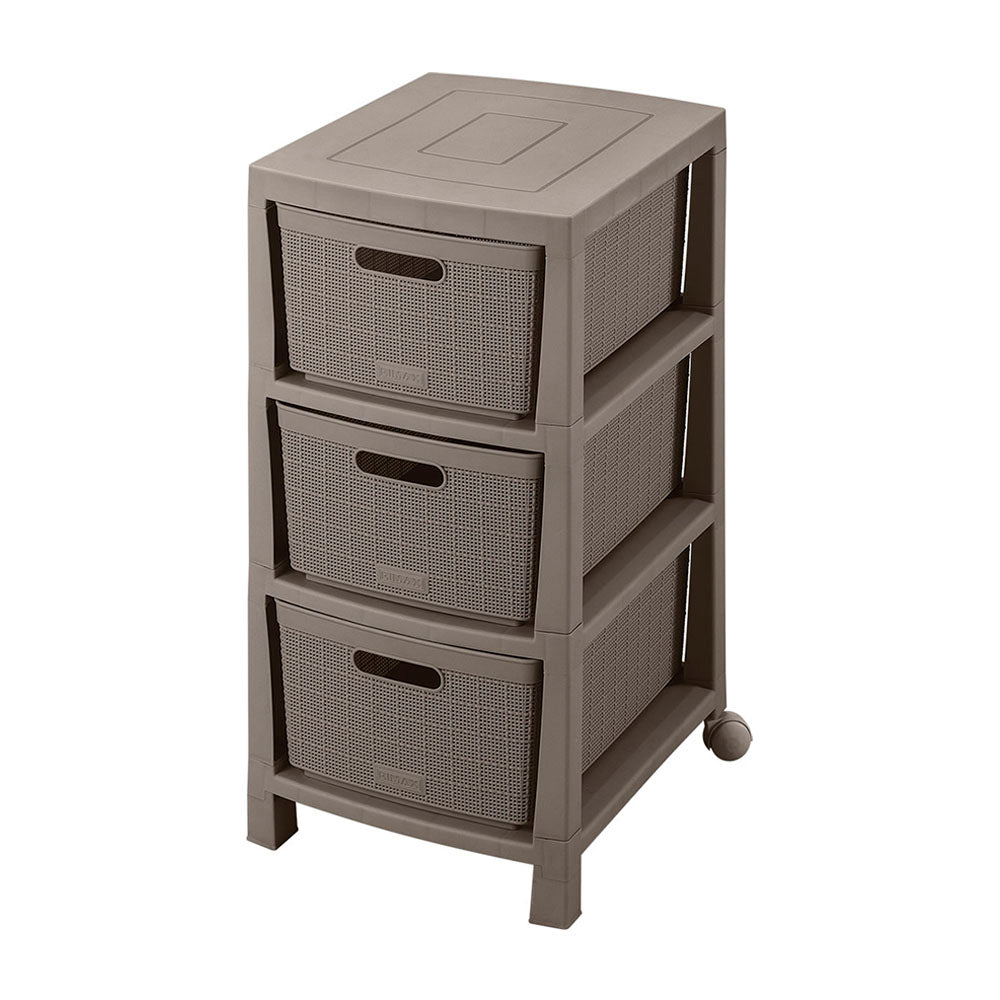 Cajonera Rimax Fique Moca 39.4x66.7cm de Tres Hileras con Tres Cajones - CAJONERAS Y COMODAS | Bylmo