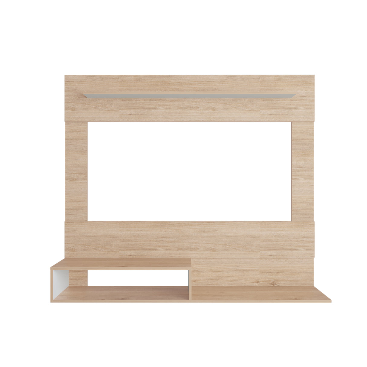 Panel de TV Beijing Z Rovere y Blanco 140x120cm para TV Hasta 55" Pulgadas con Un Compartimiento - MUEBLES DE TV | Bylmo