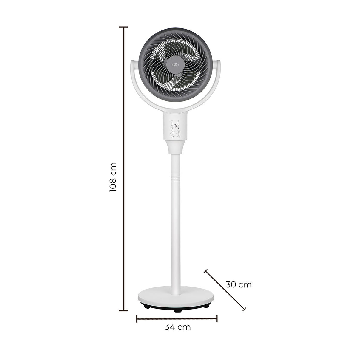 Ventilador de Mesa Kalley Blanco 34x59cm de 3 Velocidades con Temporizador - VENTILADORES | Bylmo