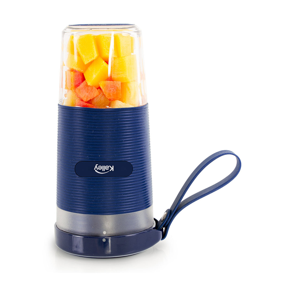 Licuadora Personal Kalley Azul 8.5x18.5cm de Dos Aspas para 0.3 Litros y Una Velocidad - LICUADORAS Y PROCESADORES | Bylmo