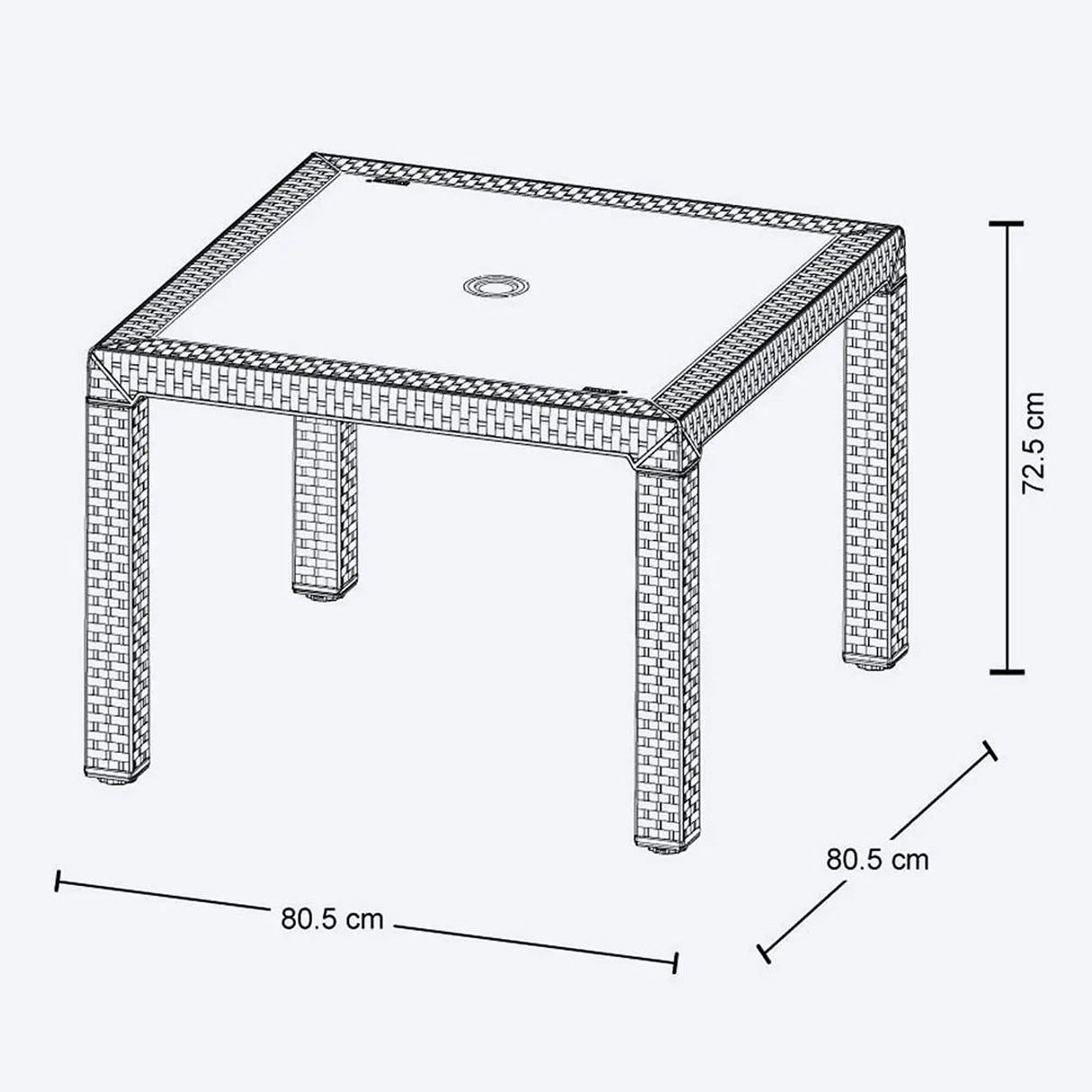 Combo Comedor y 4 Sillas sin Brazos Rimax Eterna Blanco Arena 80.5x72.5cm Cuadrado - COMEDORES | Bylmo