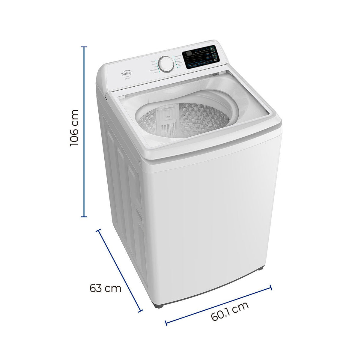 Lavadora Kalley Blanco 60.1x106cm Para Carga de 18 Kilogramos - LAVADORAS Y SECADORAS | Bylmo