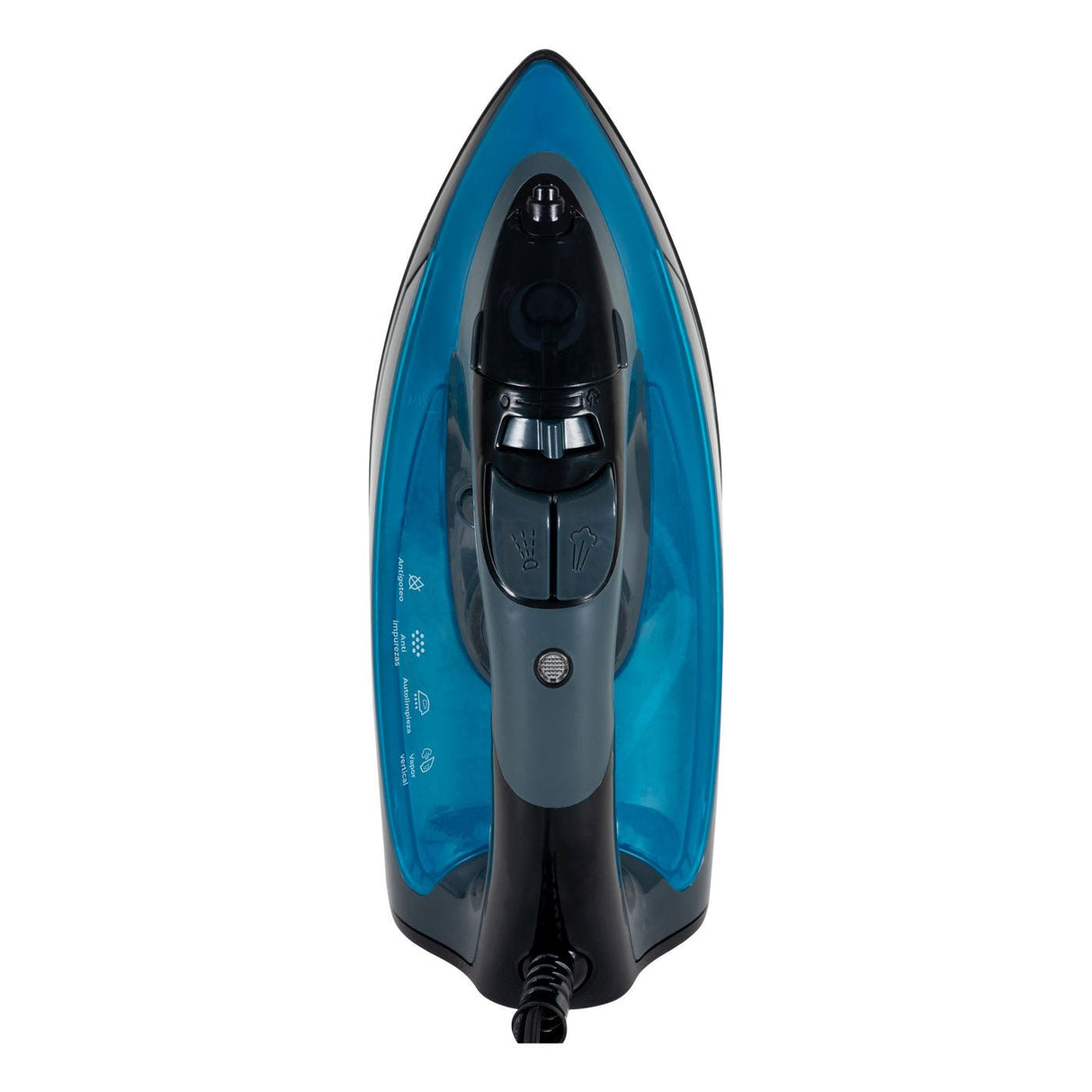 Plancha de Vapor para Ropa Kalley Negro y Azul Claro 26.8x17cm con Rociador de Agua y con Apagado Automático - PLANCHAS | Bylmo