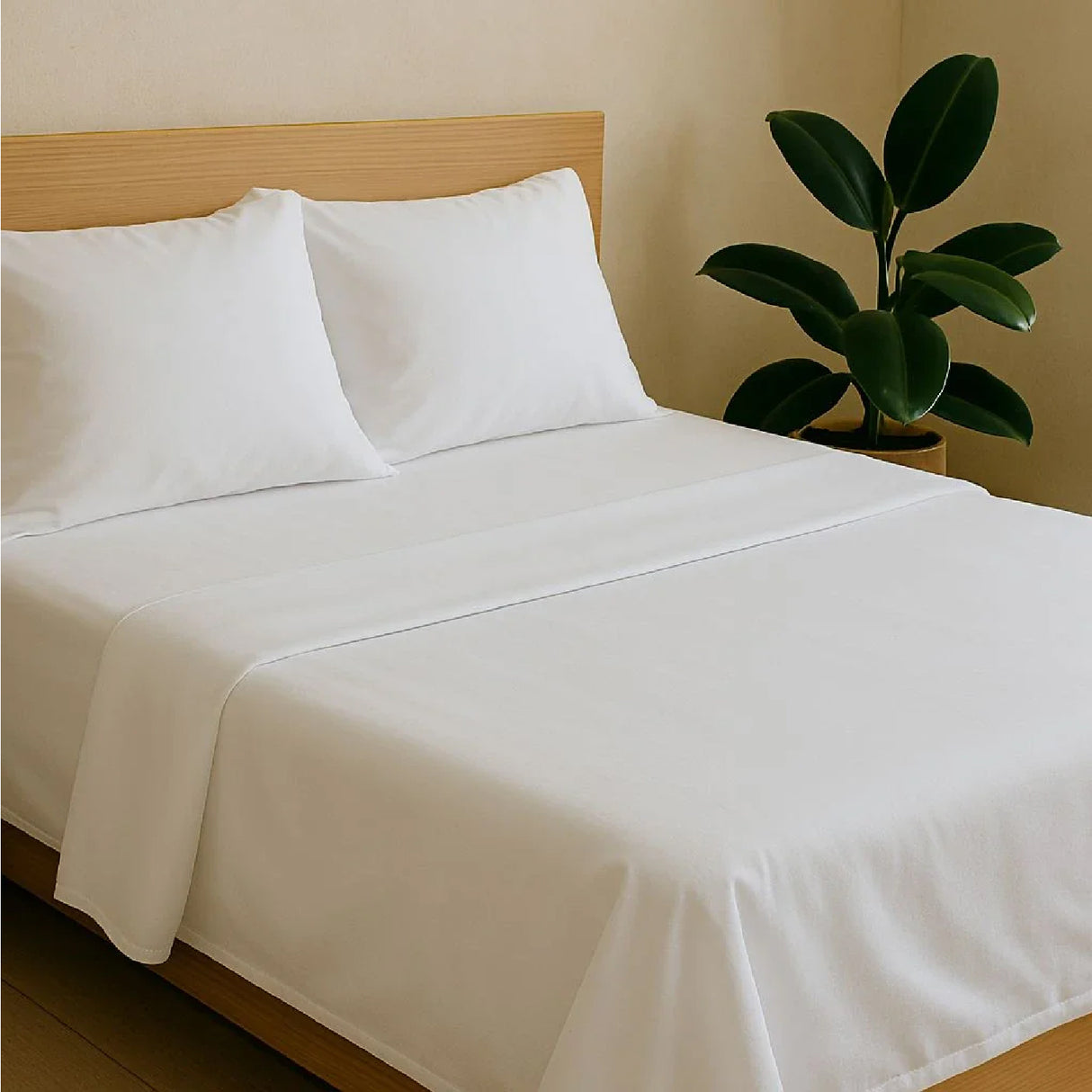 Juego de Sábanas Microtex Blanco Sencilla 100 X 190 Cm 200 Hilos - SABANAS | Bylmo