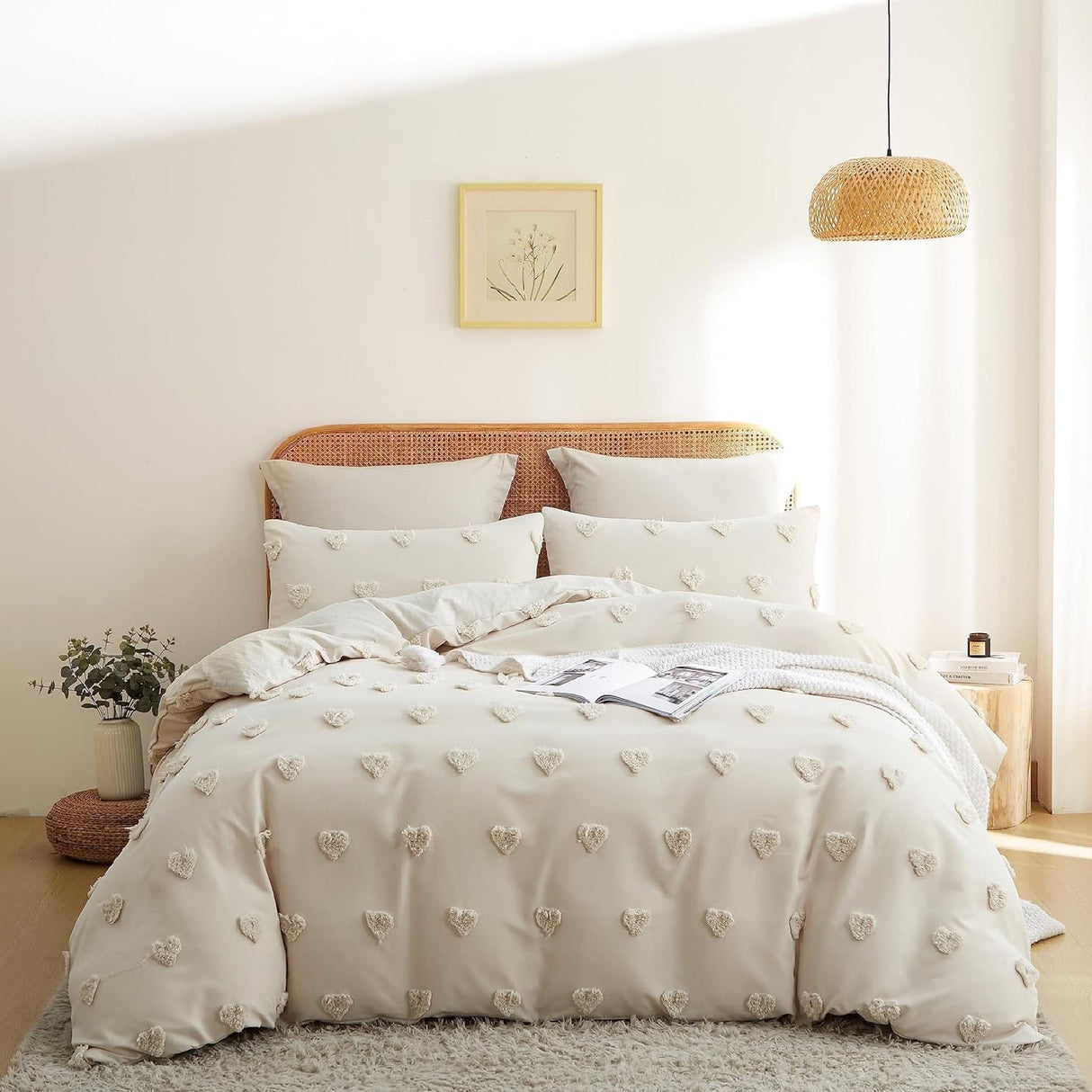 Funda de Duvet Harmony Love Beige 240x240cm para Cama Queen 160 X 180 Cm - TENDIDOS Y CUBRELECHOS | Bylmo