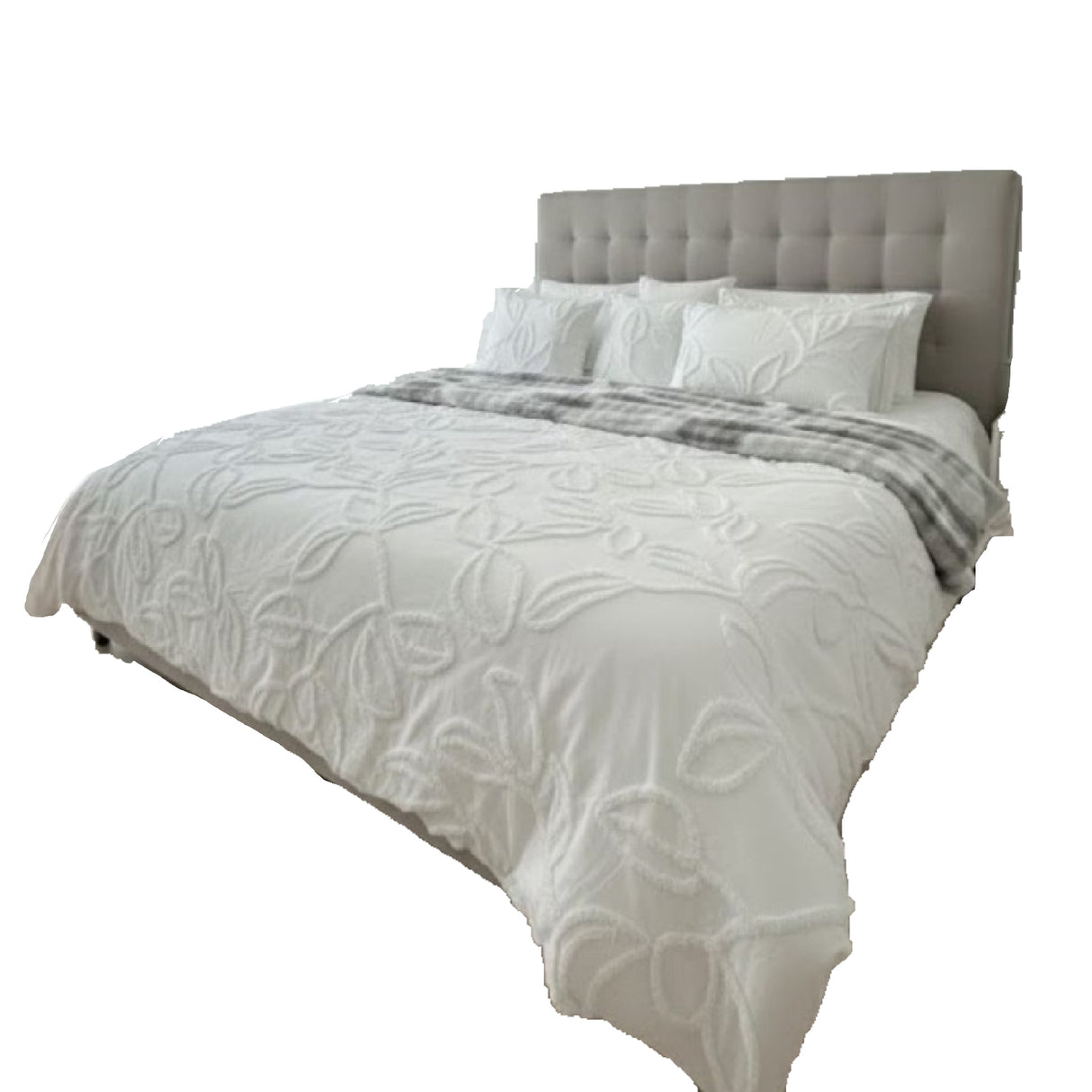 Funda de Duvet Harmony Leaf Blanco 220x240cm para Cama Doble 140 X 180 Cm - TENDIDOS Y CUBRELECHOS | Bylmo