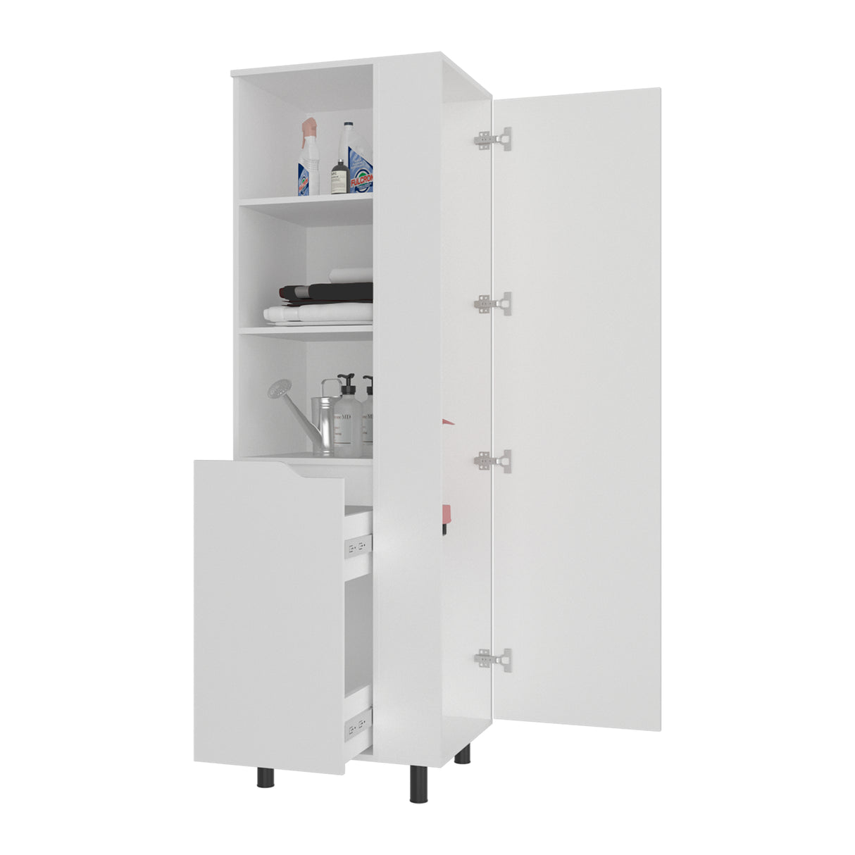 Mueble de Aseo Vidalia Blanco 55x180cm Para Organizar con Una Puerta - MUEBLES DE ASEO Y ROPAS | Bylmo