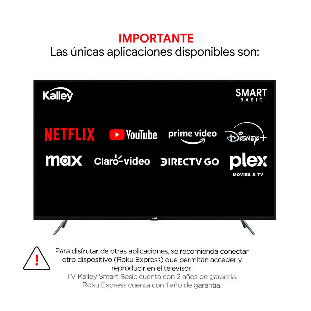 Televisor Kalley Smart de 50" Pulgadas Roku Negro 111.12x64.07cm Led 4K - TELEVISORES | Bylmo