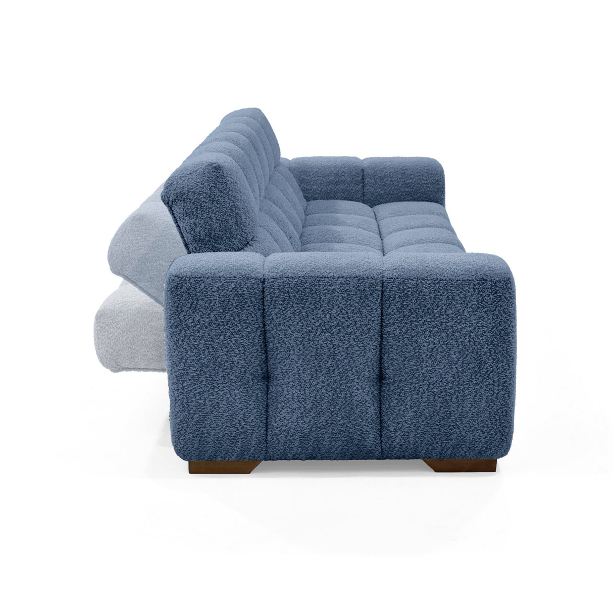 Sofá Cama Miami Indigo y Matiz Caoba 228x78cm De Tres Puestos Reclinable y Tapizado Capitoneado