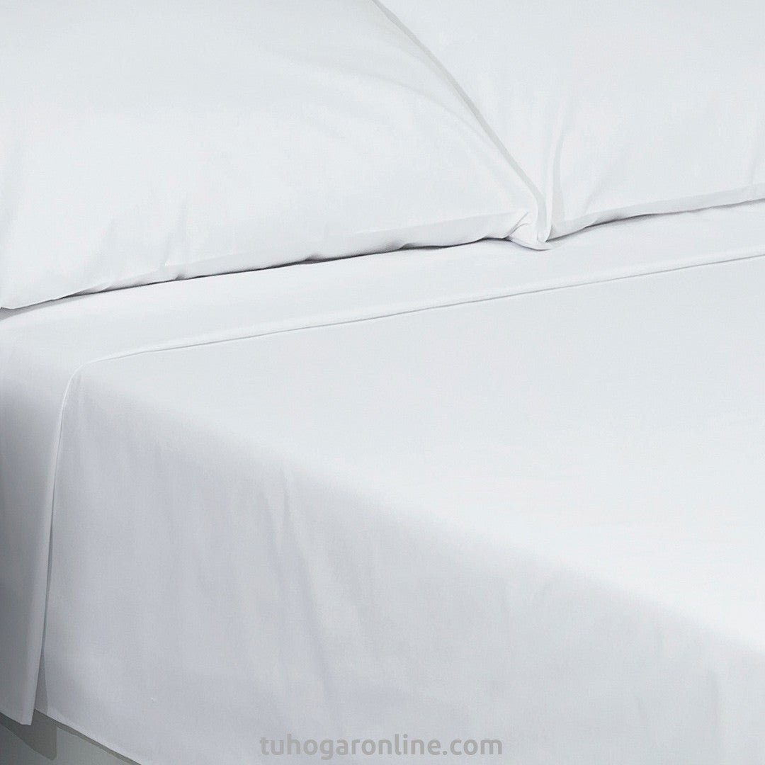 Juego de Sabanas Hotelera Blanco Para Cama Semidoble 120 X 190 Cm Fondo Entero - SABANAS | Bylmo