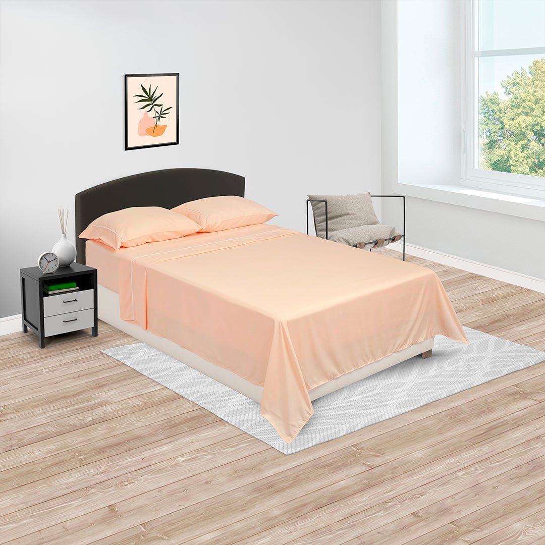 Juego de Sabanas Básicos Durazno Para Cama Semidoble 120 X 190 Cm Fondo Entero - SABANAS | Bylmo