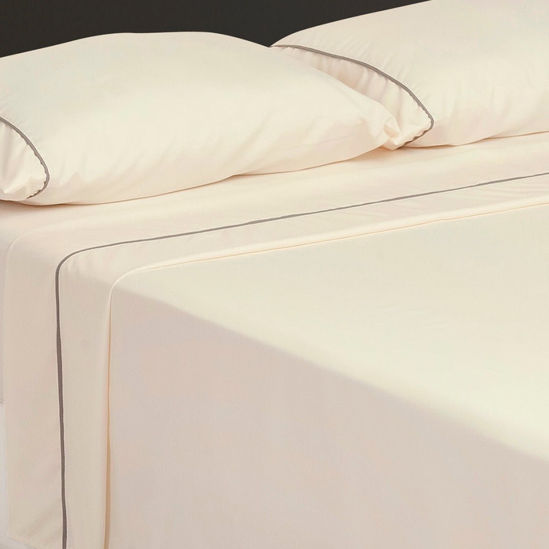 Juego de Sabanas Básicos Crema Para Cama Semidoble 120 X 190 Cm Fondo Entero - SABANAS | Bylmo