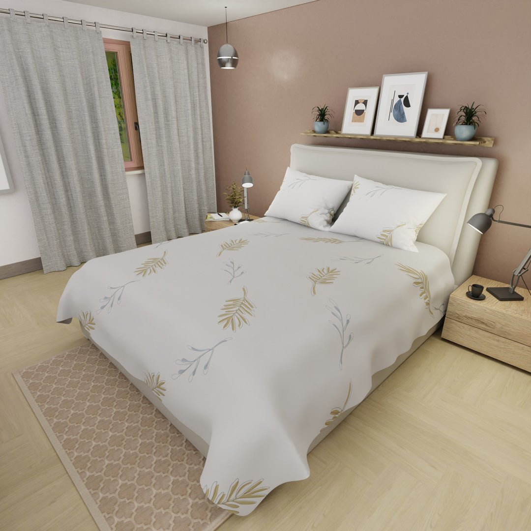 Juego de Sabanas Ecos de Diamante Blanco Para Cama King 200 X 200 Cm 250 Hilos de Hojas - SABANAS | Bylmo