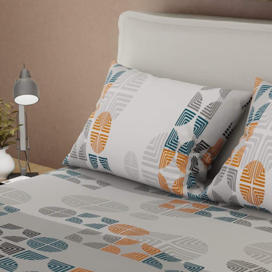Juego de Sabanas Geometría Gris Para Cama Sencilla 100 X 190 Cm de Figuras Geometricas - SABANAS | Bylmo