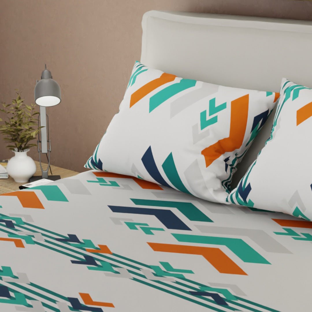 Sábana Ajustable Esencia Acua Blanco y Azul para Cama Sencilla 100 X 190 Cm Figuras - SABANAS | Bylmo