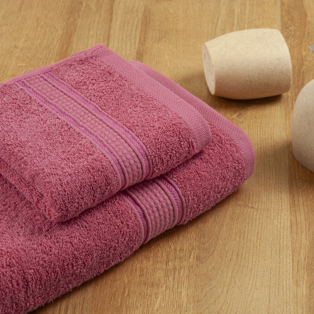 Toalla de Manos Senda Rojo Burdeo 40x70cm Fondo Entero Extrasuave - TOALLAS | Bylmo