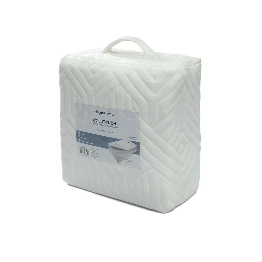 Protector de Colchón Coldtouch Blanco para Cama Semidoble 120 X 190 Cm Impermeable Acolchado - PROTECTORES DE COLCHON | Bylmo