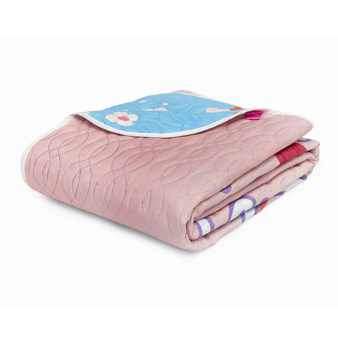 Cubrelecho Rosado y Azul para Cama Doble 140 X 190 Cm de Princesas - TENDIDOS Y CUBRELECHOS | Bylmo
