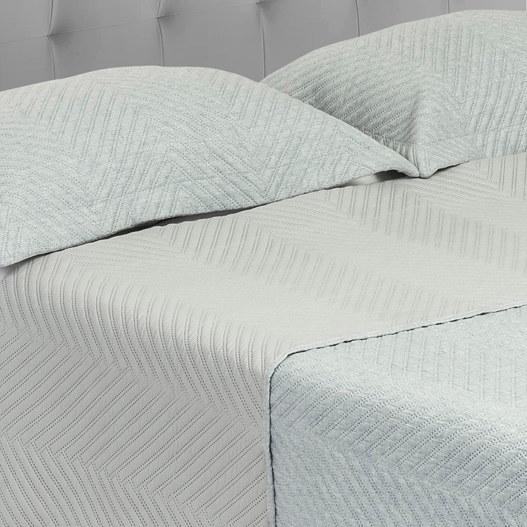 Tendido Kyoto Azul Grisaceo para Cama Queen 160 X 190 Cm Fondo Entero - TENDIDOS Y CUBRELECHOS | Bylmo