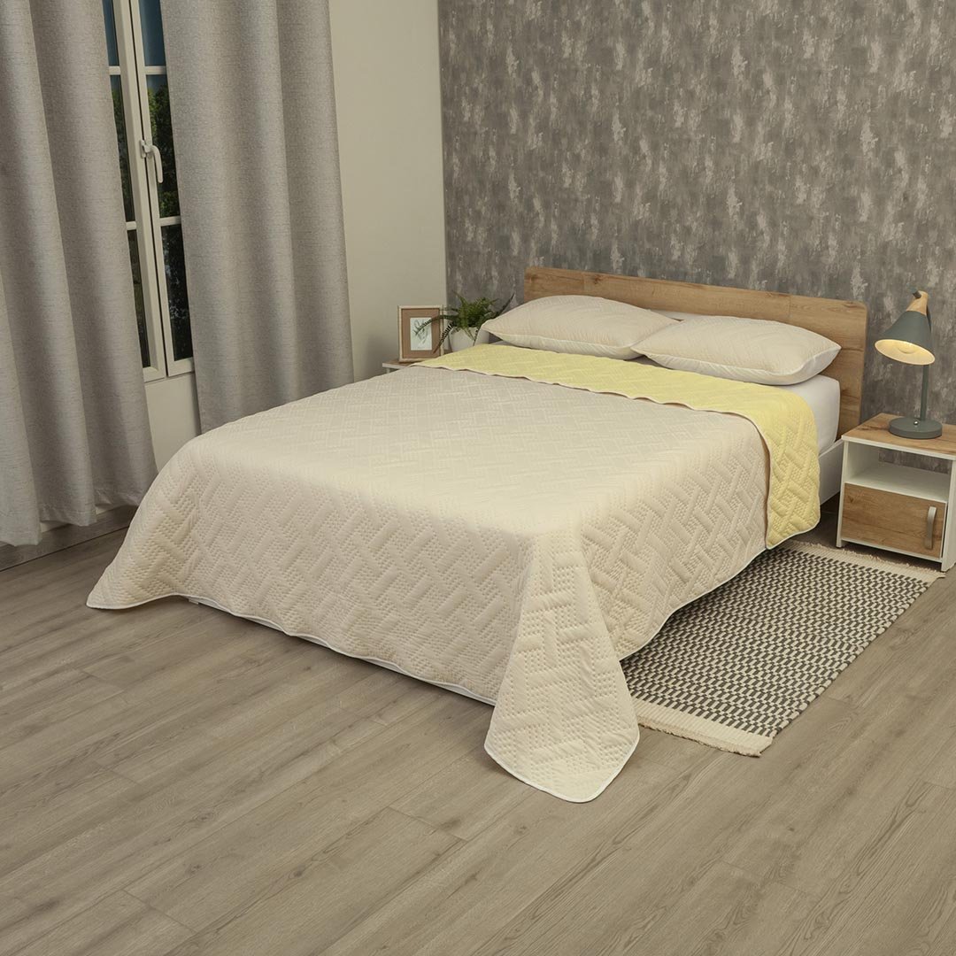 Cubrelecho Termosellado Cotton Sense Amarillo para Cama Doble 140 X 190 Cm Fondo Entero - TENDIDOS Y CUBRELECHOS | Bylmo