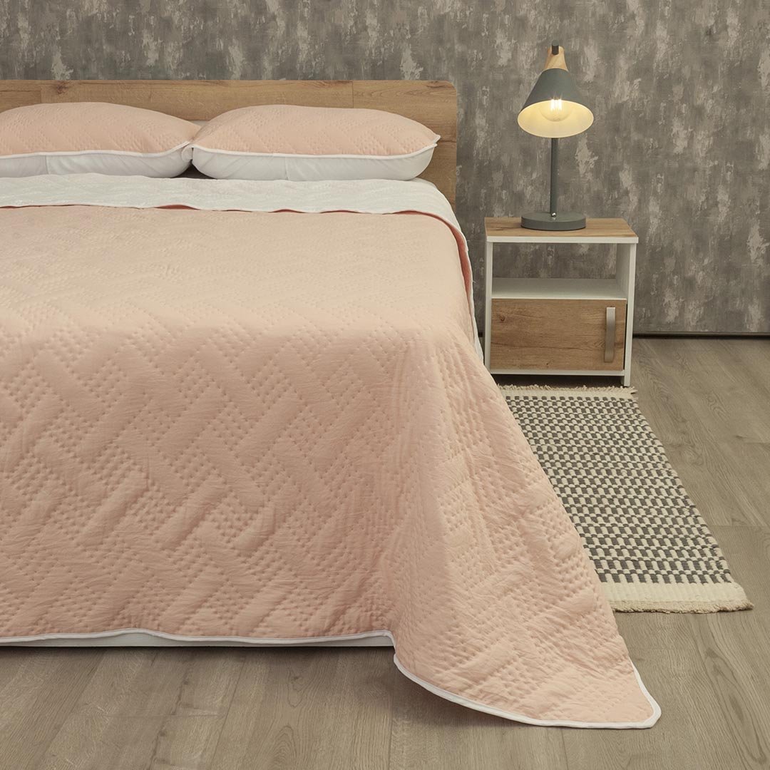 Cubrelecho Termosellado Cotton Sense Rosa para Cama King 200 X 200 Cm Fondo Entero - TENDIDOS Y CUBRELECHOS | Bylmo