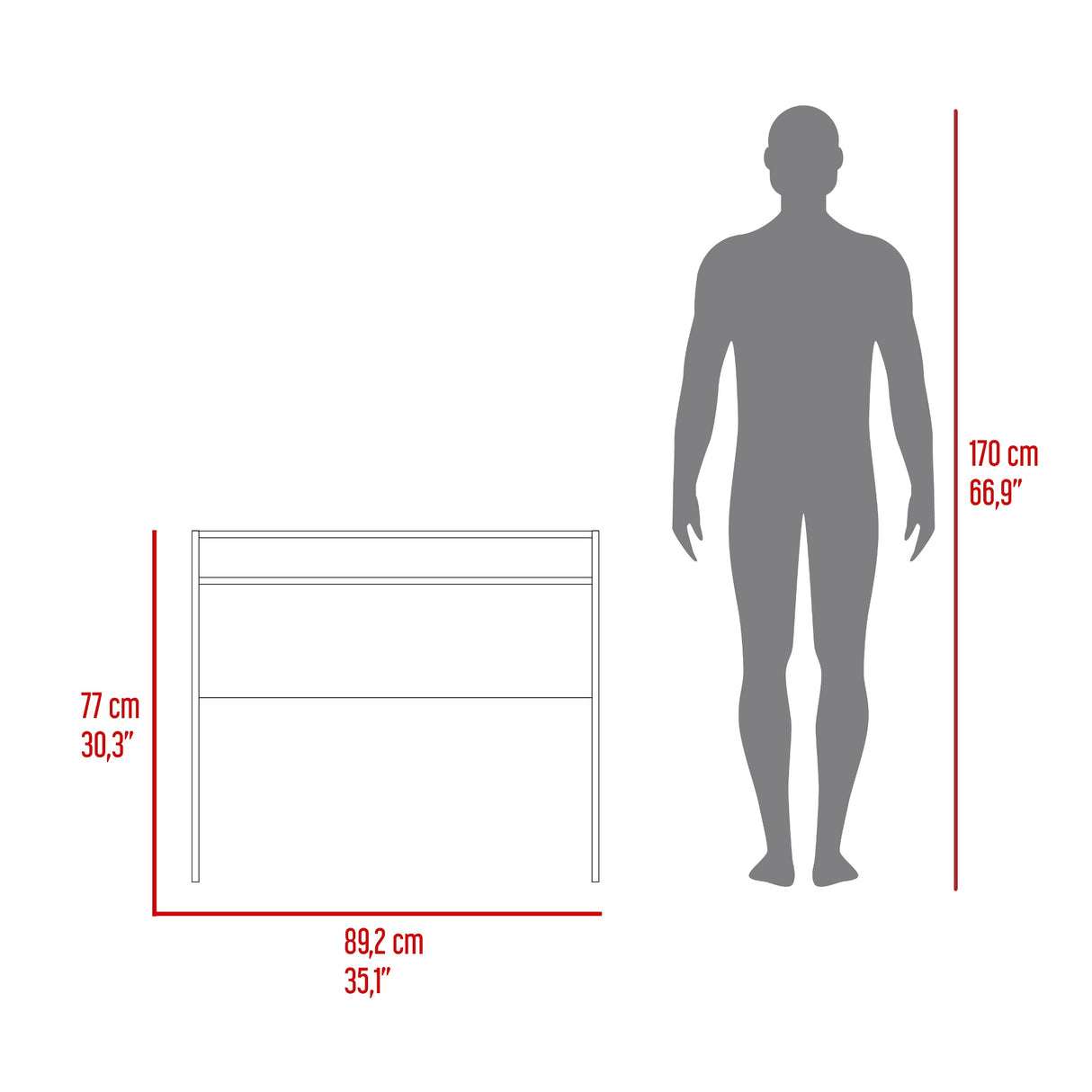 Escritorio Stella Fresno 89.2x77cm sin Cajones - ESCRITORIOS | Bylmo