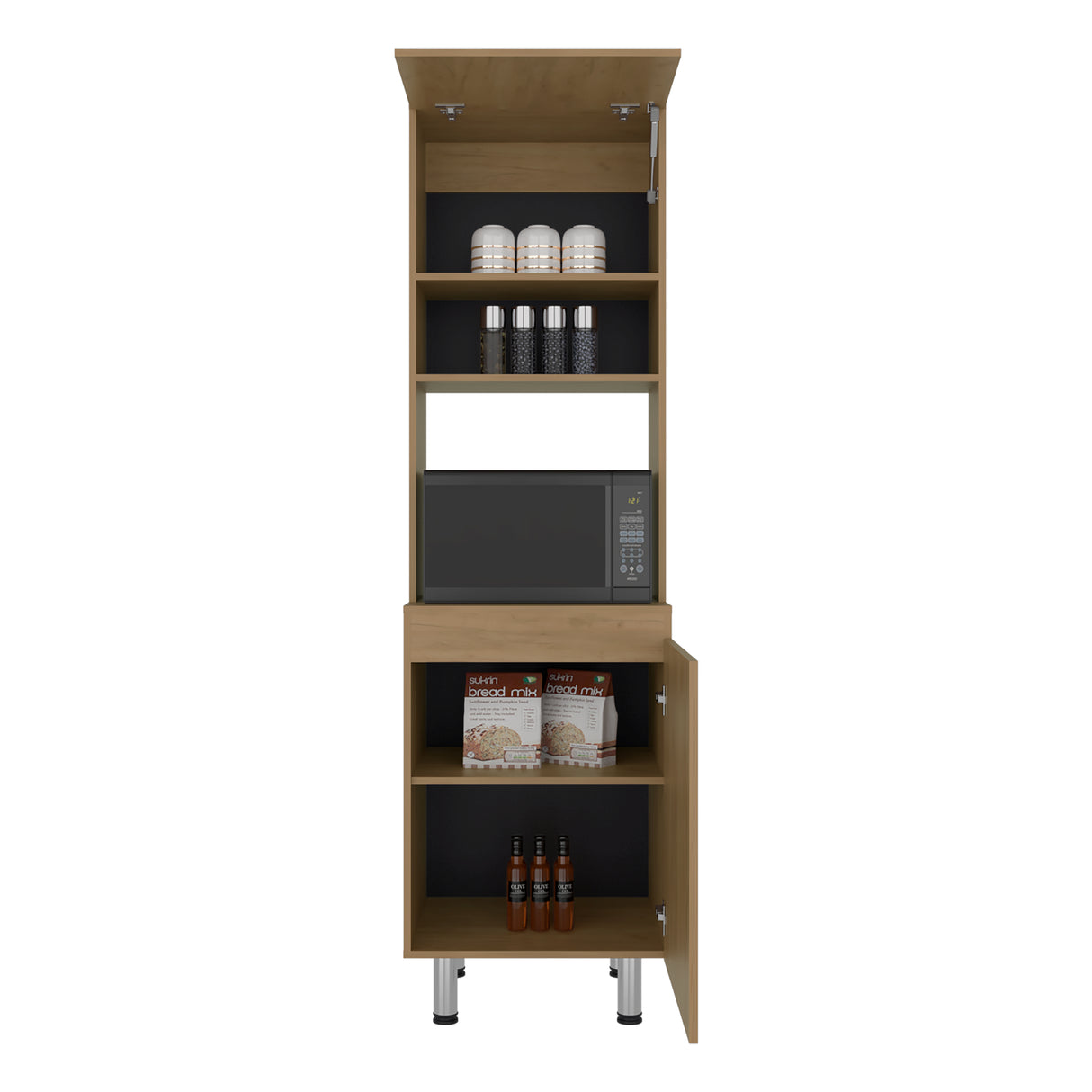 Alacena Austin Kronos y Fresno 55.3x195cm con Dos Puertas - ALACENAS Y MUEBLES MICROONDAS | Bylmo